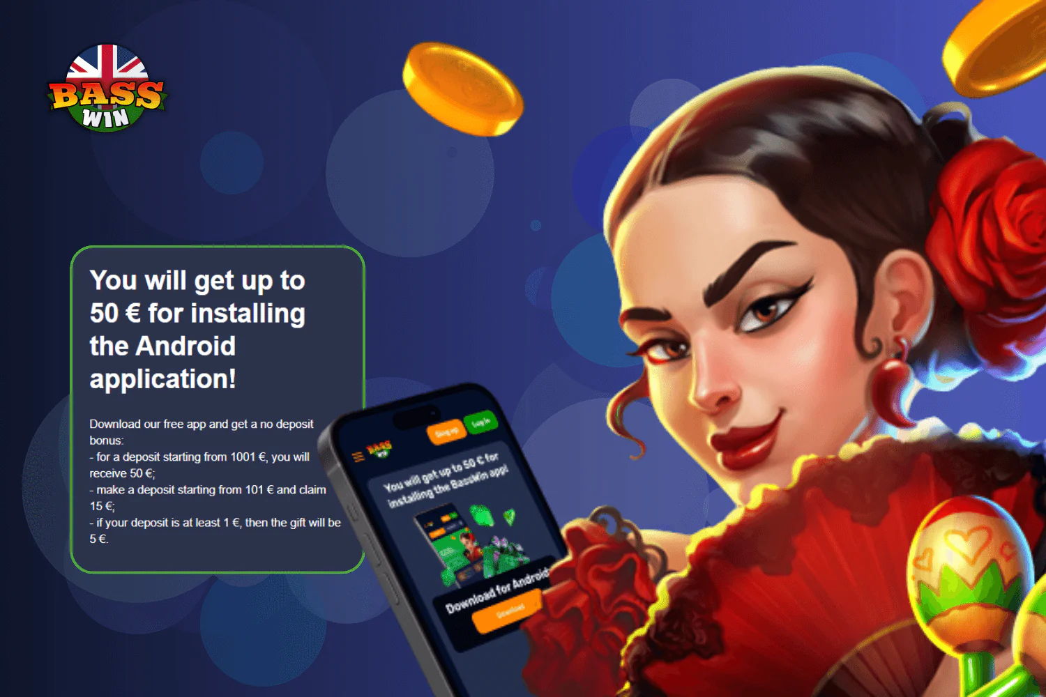 Basswin App Installation Bonus Promo: 50 EUR offer